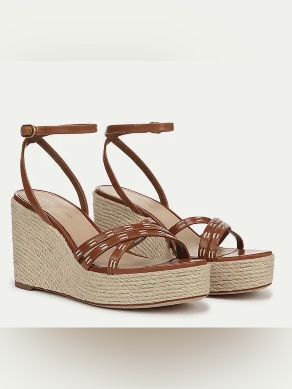 Veronica Beard Philene Platform Wedge Sandal in Camel.